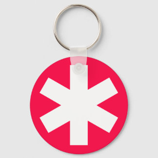 Asterisk - Crimson Red Key Ring