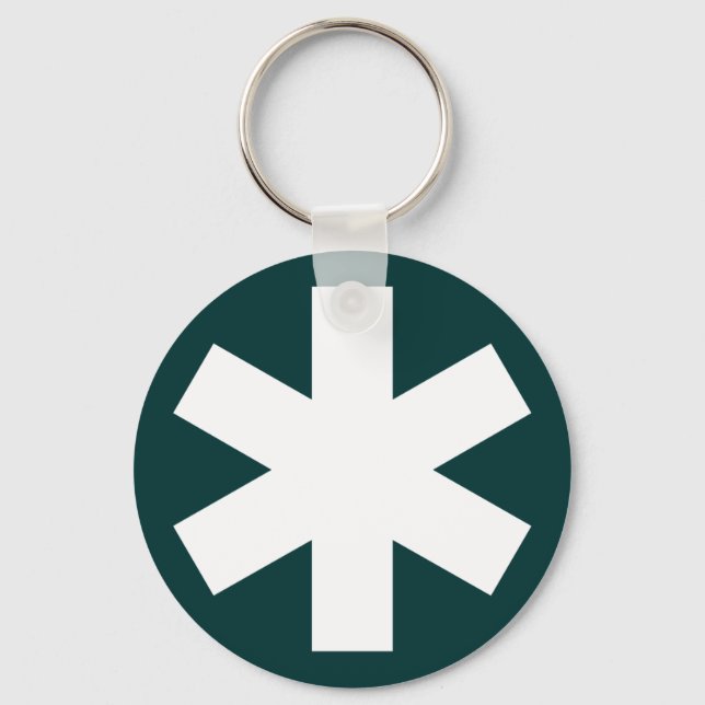 Asterisk - Dark Green Key Ring (Front)