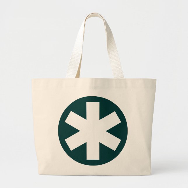 Asterisk - Dark Green Large Tote Bag (Front)