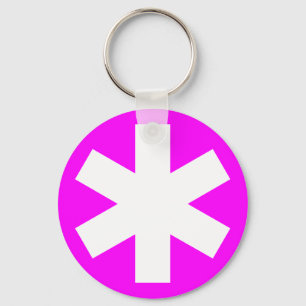 Asterisk - Magenta Key Ring