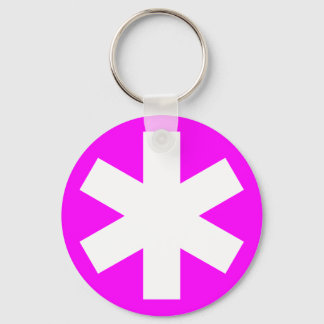 Asterisk - Magenta Key Ring