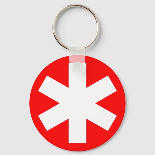 Asterisk - Red Key Ring (Front)