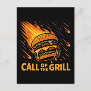 Asteroid Burger Call Of The Grill Holiday Postcard