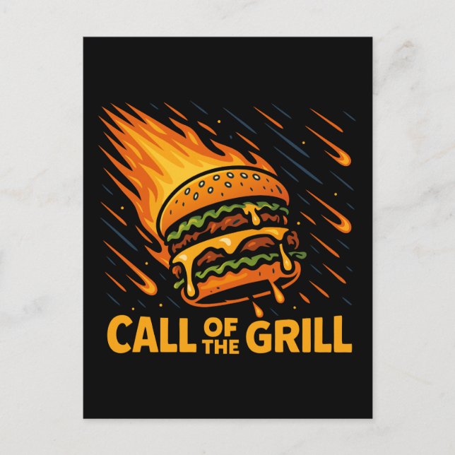 Asteroid Burger Call Of The Grill Holiday Postcard (Front)