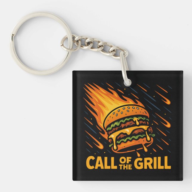 Asteroid Burger Call Of The Grill Key Ring (Front)