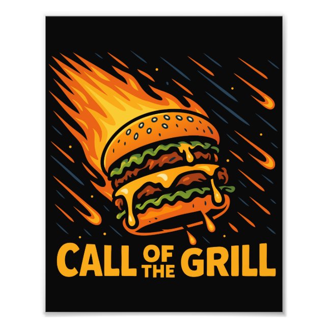 Asteroid Burger Call Of The Grill Photo Print (Front)