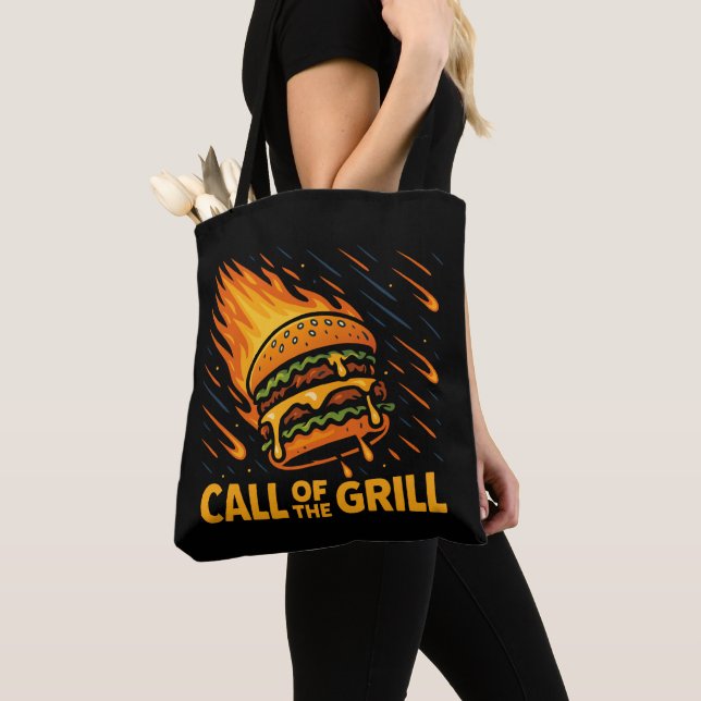Asteroid Burger Call Of The Grill Tote Bag (Close Up)