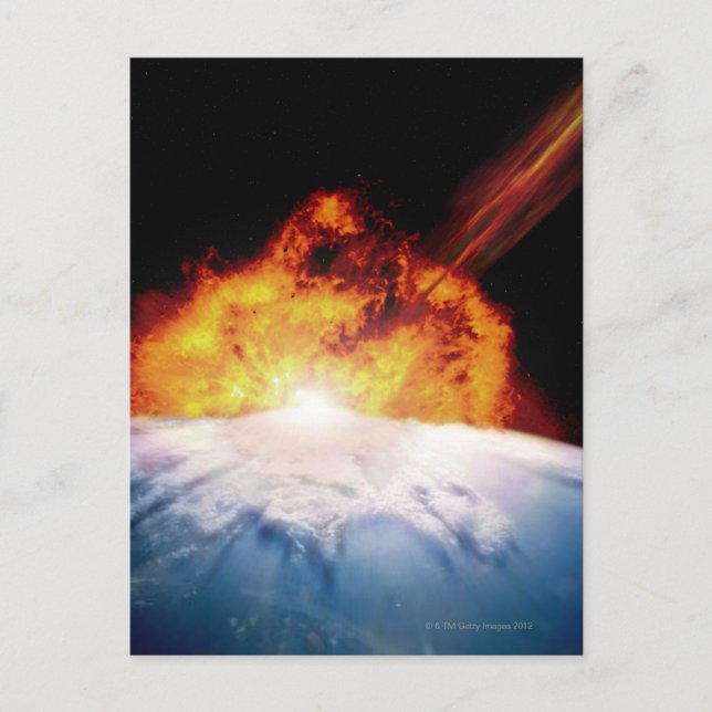 Asteroid Colliding with Earth Postcard (Front)