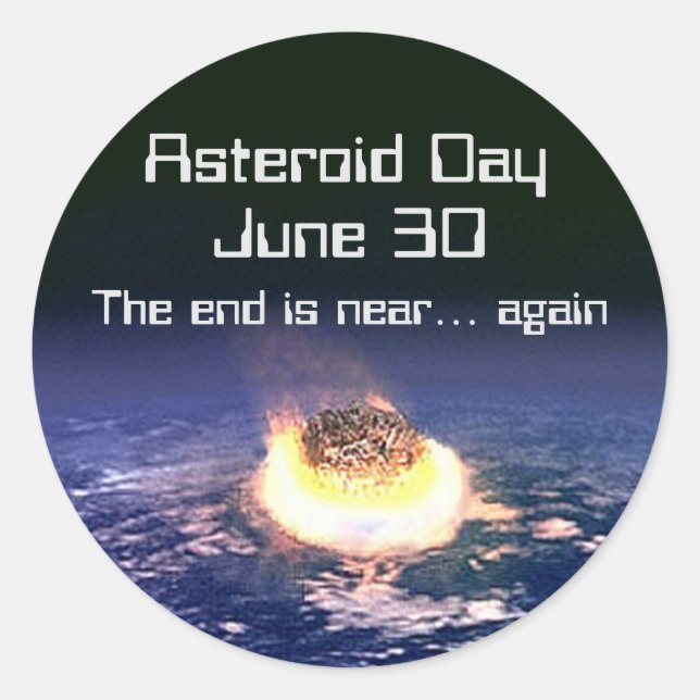 Asteroid Day June 30 Classic Round Sticker (Front)