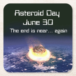 Asteroid Day June 30 Square Paper Coaster