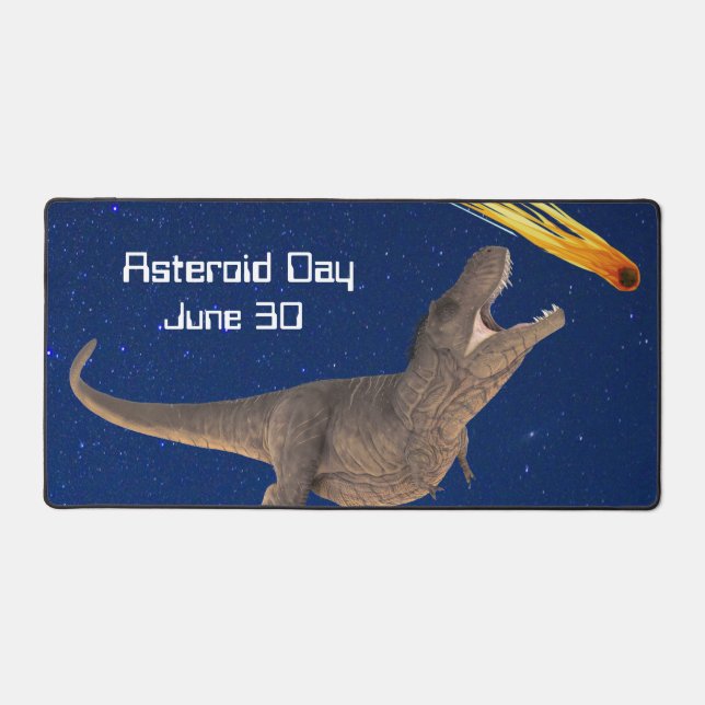 Asteroid Day T-Rex Desk Mat (Front)