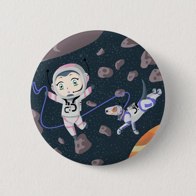 Asteroid Girl 6 Cm Round Badge (Front)