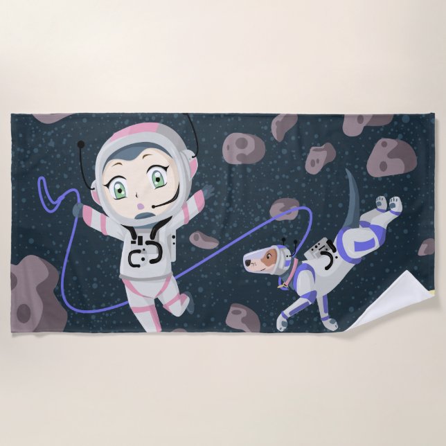 Asteroid Girl Beach Towel (Front)