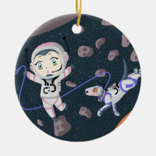 Asteroid Girl Ceramic Ornament