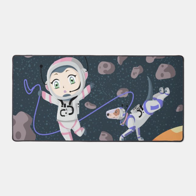 Asteroid Girl Desk Mat (Front)