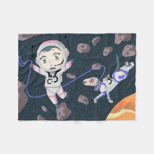 Asteroid Girl Fleece Blanket