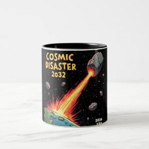 Asteroid Impact Cosmic Disaster 2032 Two-Tone Coffee Mug