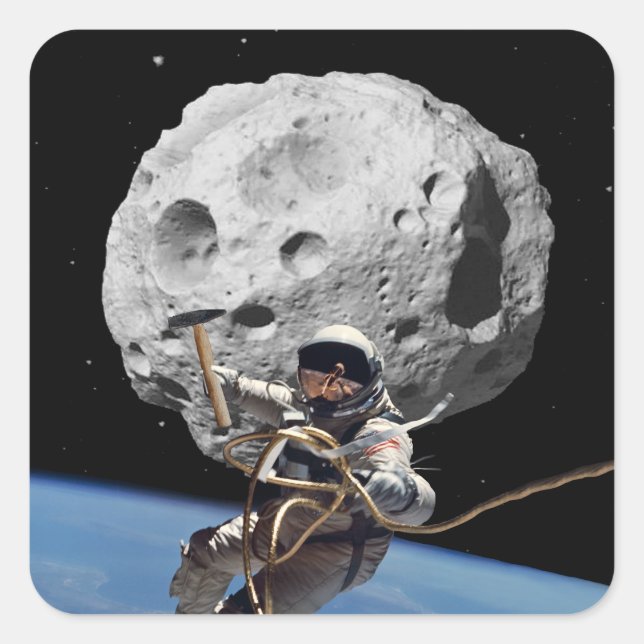 Asteroid Miner Square Sticker (Front)