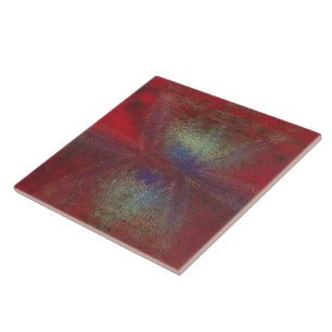 Asteroid Strike Digital Abstract Ceramic Tile
