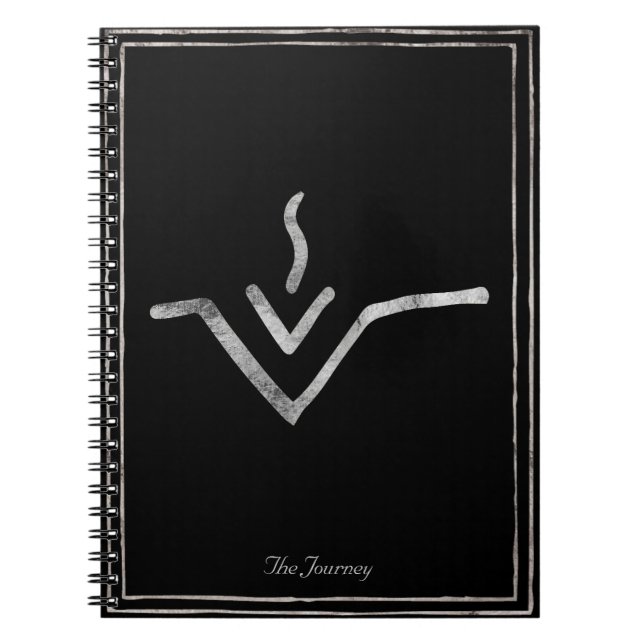 Asteroid Vesta hammered silver stylised symbol  Notebook (Front)