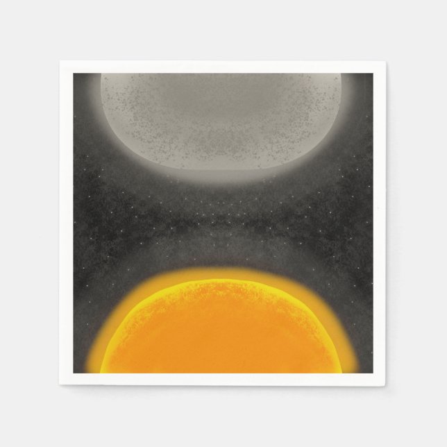 Asteroids Sun Moon Galaxy Boys Birthday Party Napkin (Front)