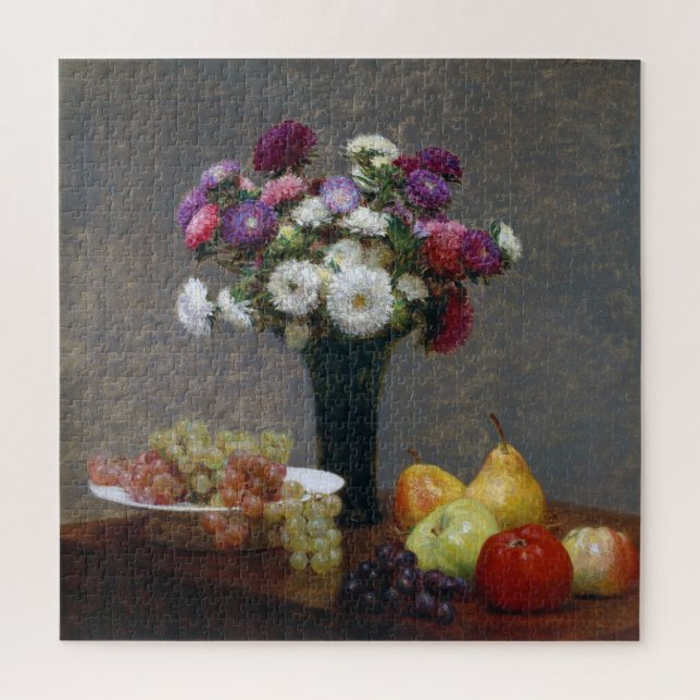 Asters and Fruit, Henri Fantin-Latour Jigsaw Puzzle (Vertical)