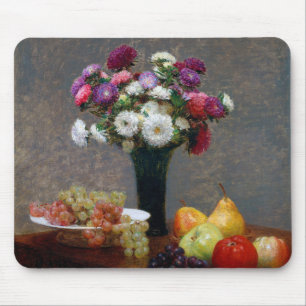 Asters and Fruit, Henri Fantin-Latour Mouse Pad