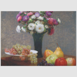 Asters and Fruit, Henri Fantin-Latour Tissue Paper