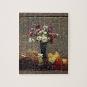Asters and Fruit on a Table Henri Fantin-Latour Jigsaw Puzzle