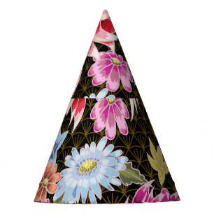 Asters Cranes: Painted Seamless Japanese Style Party Hat