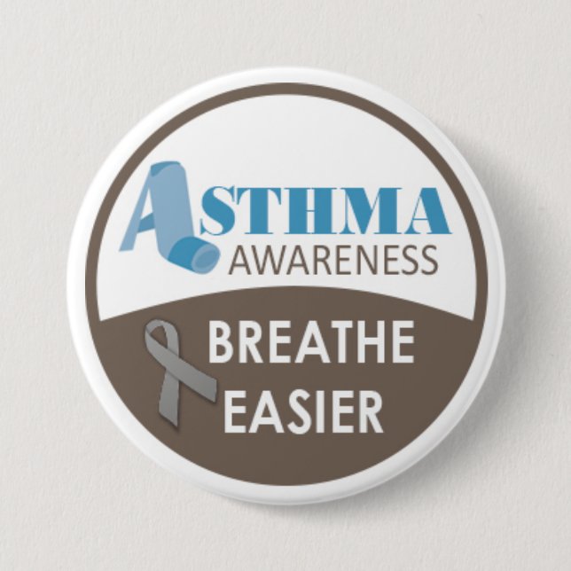 Asthma Awareness 3" Large Badge (Front)