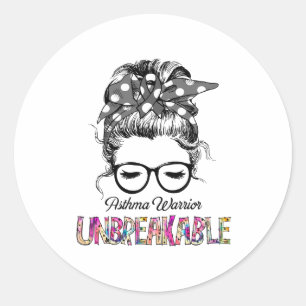 Asthma Awareness Ribbon Support Gifts Classic Round Sticker