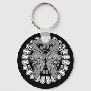 Asthma Butterfly Circle of Ribbons Key Ring
