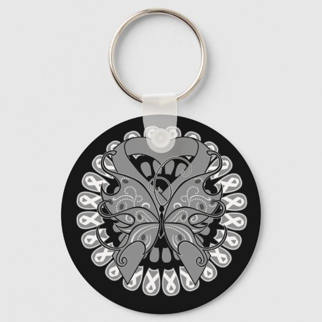 Asthma Butterfly Circle of Ribbons Key Ring (Front)