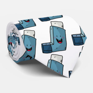 Asthma Inhaler happy cartoon Tie