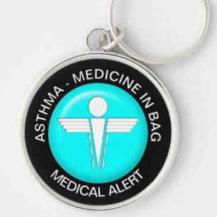 ASTHMA - MEDICINE  Medical Alert - Button Keychain