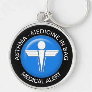 ASTHMA - MEDICINE Medical Alert - Button Keychain