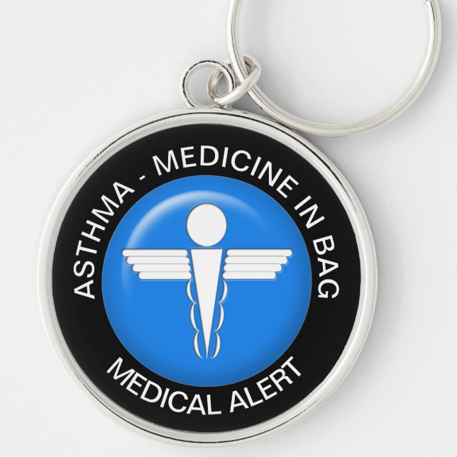 ASTHMA - MEDICINE  Medical Alert - Button Keychain (Front)