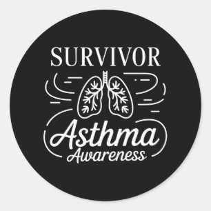 Asthma Survivor Floral Lungs Awareness Support Classic Round Sticker