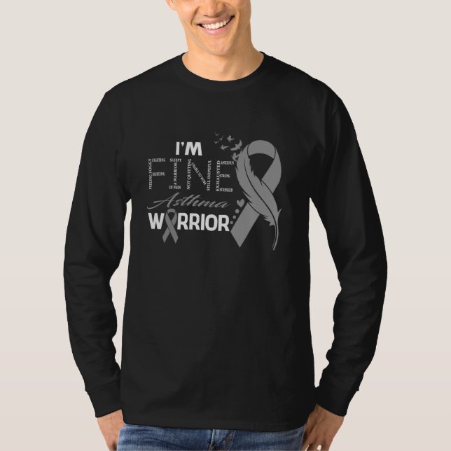 Asthma Warrior I'm Fine Feather T-Shirt (Front)