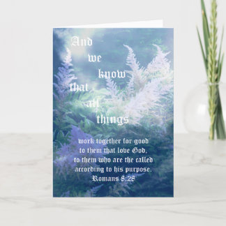 Astilbe Blue Mist Romans 8:28 Thank You Card