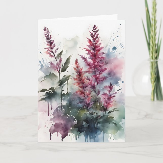 Astilbe - Watercolor flowers Card (Front)