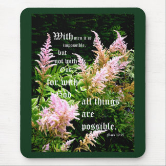 Astilbe with Mark 10:27 Mouse Pad