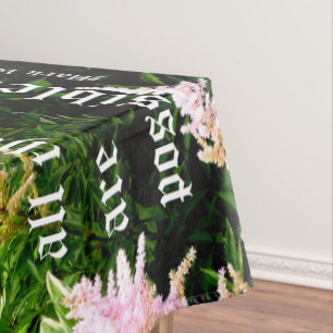 Astilbe with Mark 10:27 Tablecloth