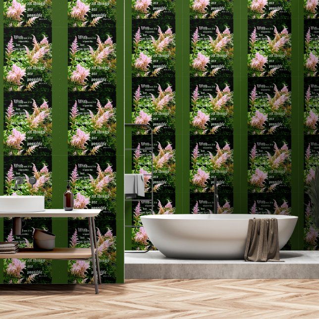 Astilbe with Mark 10:27 Wallpaper (Bathroom)
