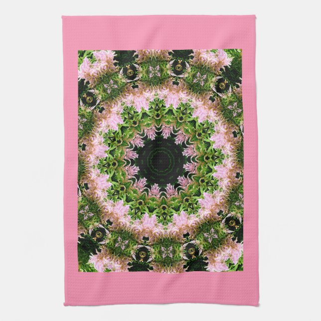 Astilbe Wreath Tea Towel (Vertical)