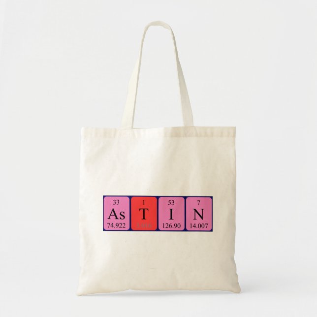 Astin periodic table name tote bag (Front)