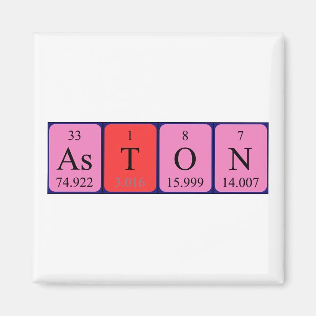 Aston periodic table name magnet (Front)