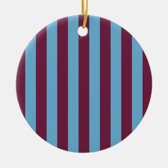 Aston Villa stripes football club colours premier  Ceramic Ornament (Front)