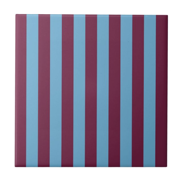 Aston Villa stripes football club colours premier  Ceramic Tile (Front)